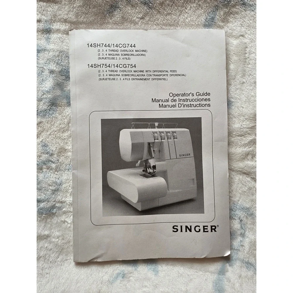 Singer‎ Overlock Manual 14SH744 14CG744 14SH754 14CG754 Operators Guide Serger